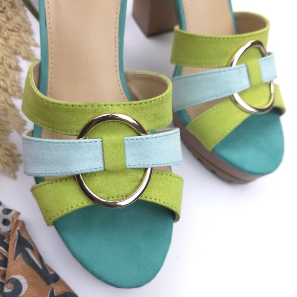 C Est. 1946 Colorful Women's Platform Sandals Sz 9m - Picture 5 of 13